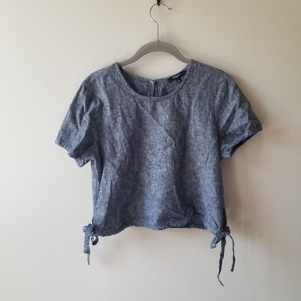 Grey Chambrey Madewell Crop Top